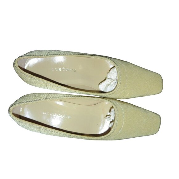 Liz Claiborne Beige Corporate 3 New York Stretch square Toe Sculpted Heel Pumps - Picture 3 of 11